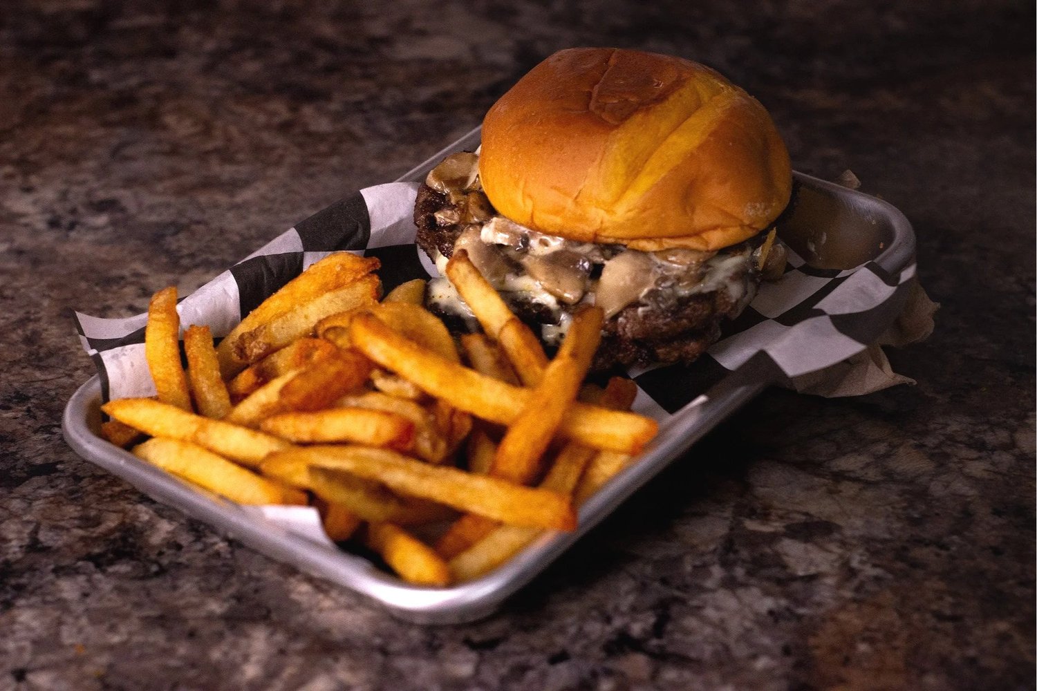 Mushroom and Swiss burger